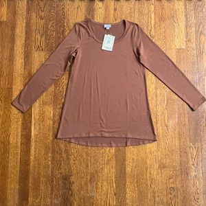 NWT Lularoe XS brown Lynnae long sleeve top